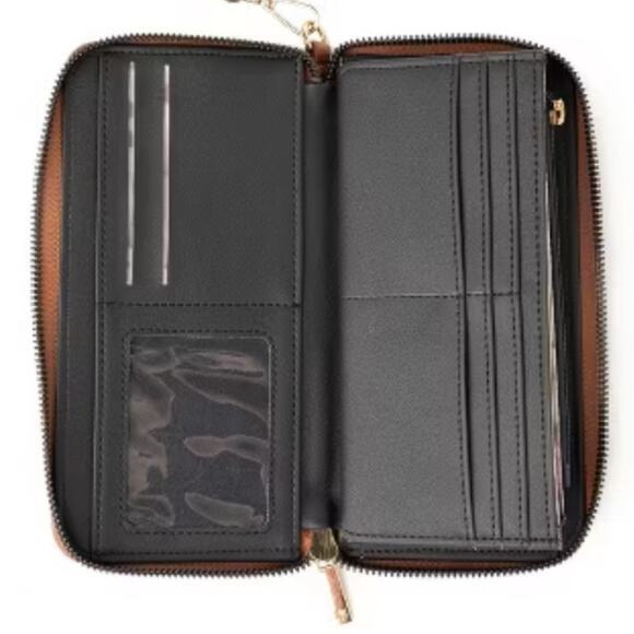 Kedzie ECLIPSE Zip Around Red Clutch Wristlet Vegan Leather NWT Retail $29 - Picture 6 of 11